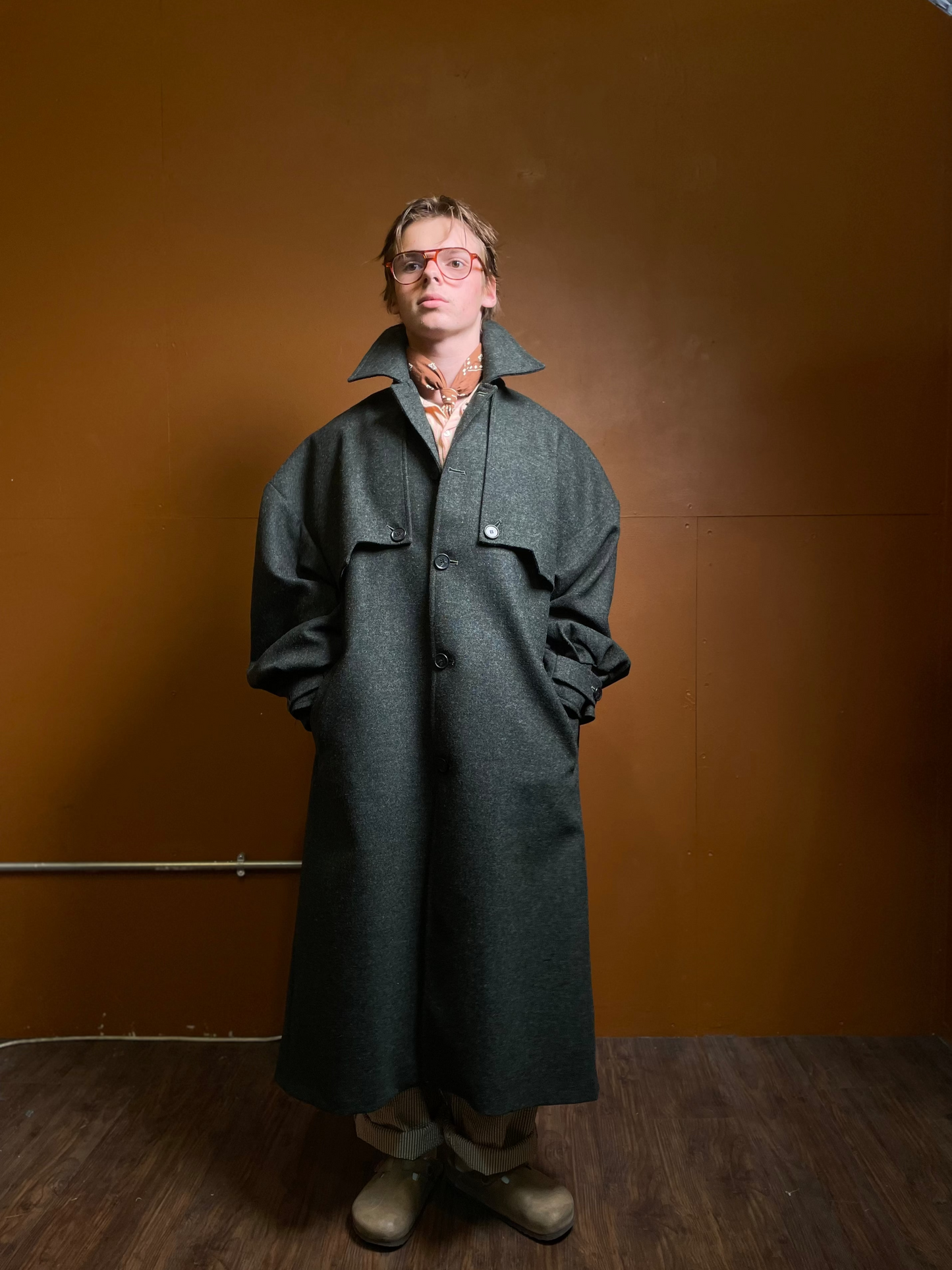 Wool Admiral Trench Green